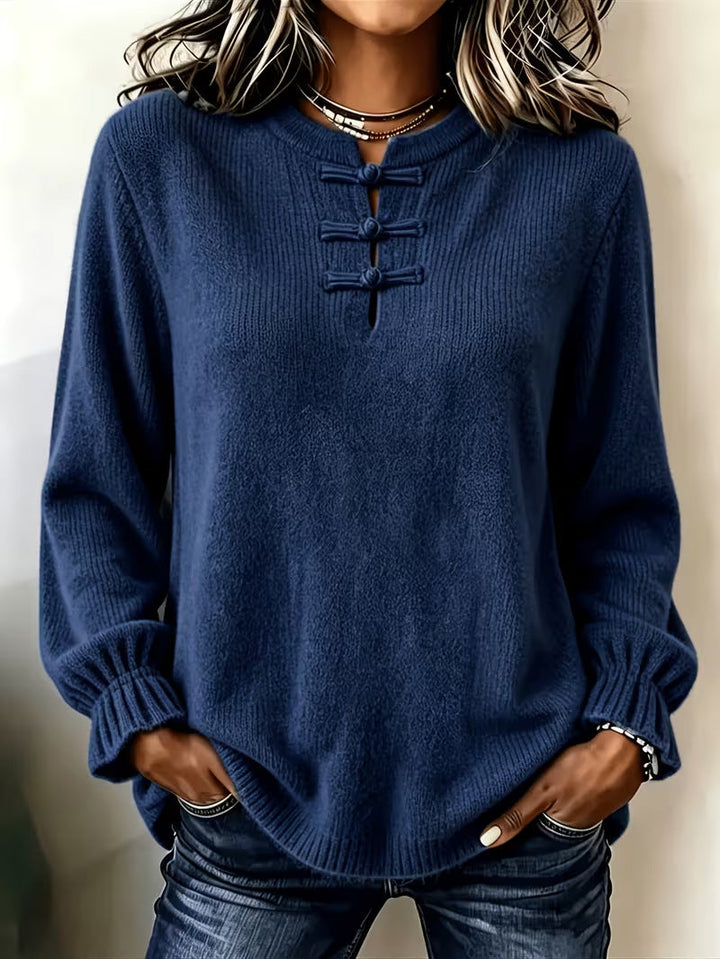 Women's Knit Shirt - High Collar and Relaxed Fit