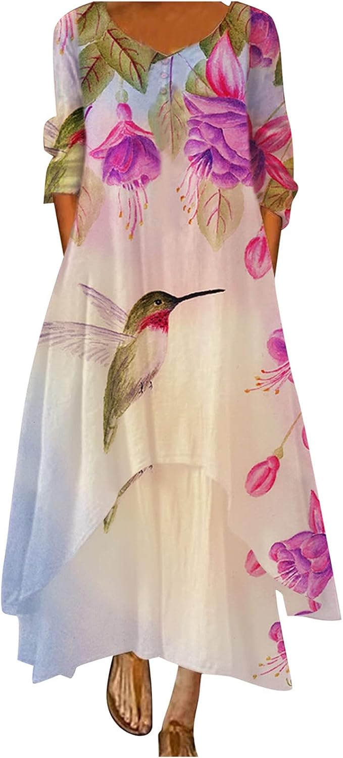 Debbie™  |  Vintage Bohemian Bloemen Jurk Met Zakken