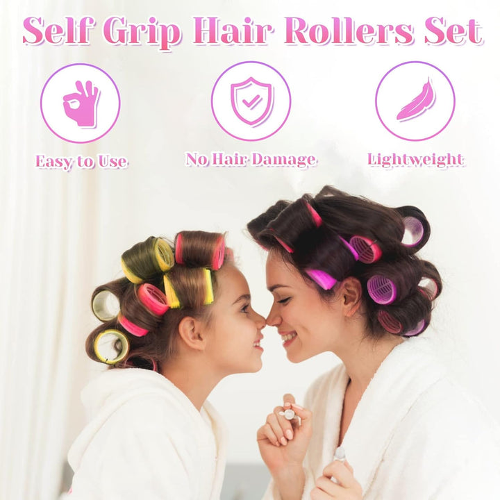 Self-Adhesive Hair Roller Set – Multicoloured Rollers