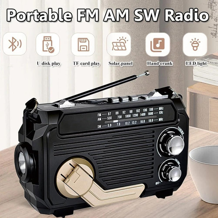 Outdoor Emergency Radio with Dynamo & Solar Panel