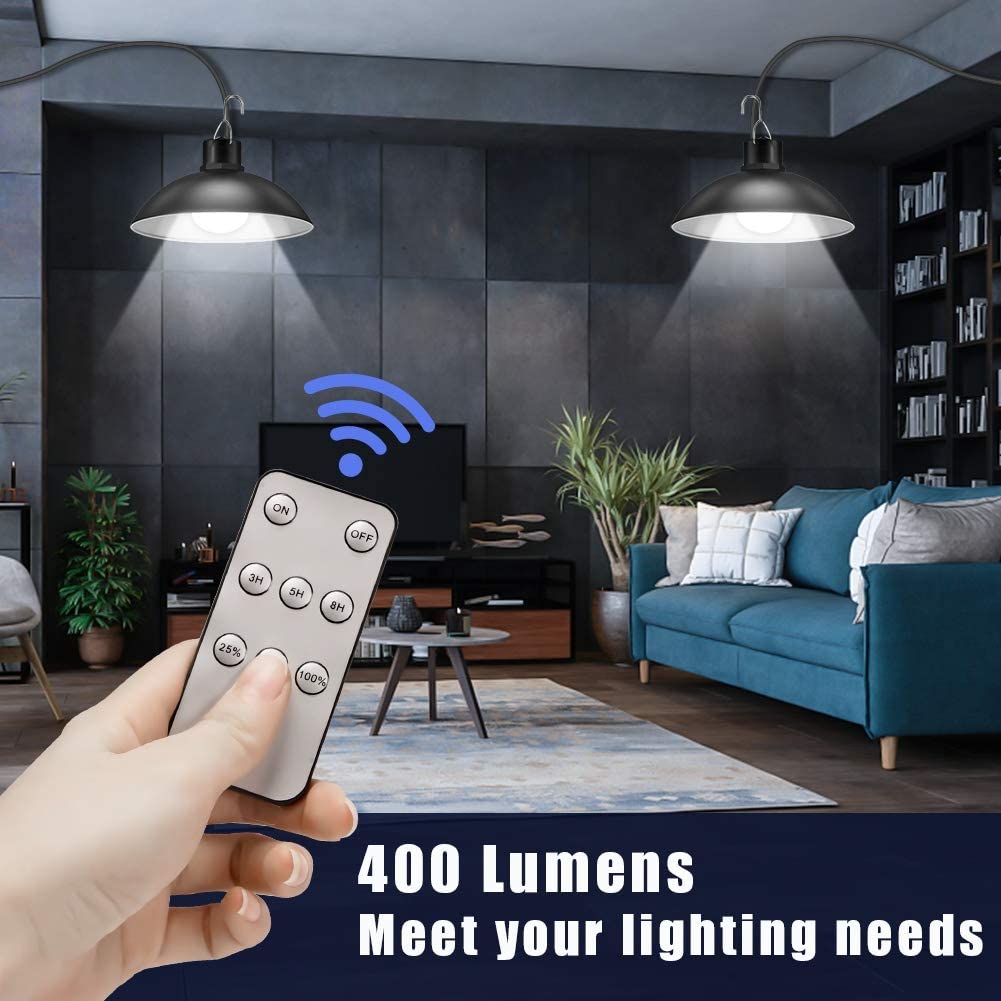 TwinRay Wireless Solar LED Lamp Set with Remote Control
