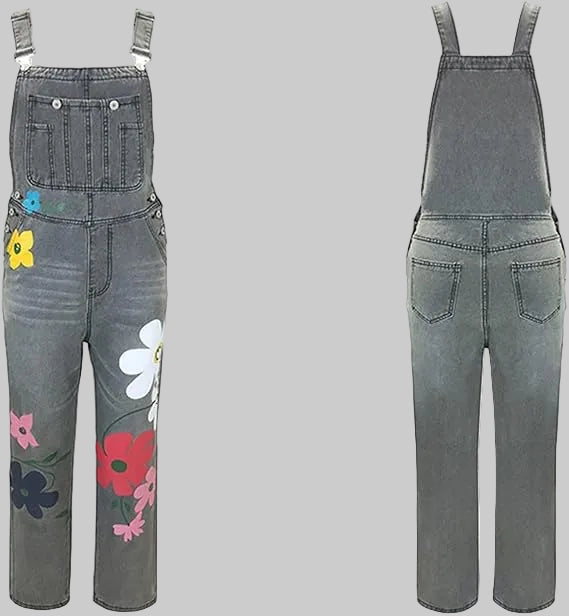 Sleeveless Denim Overall Solévia, view 3 - Elena Harper