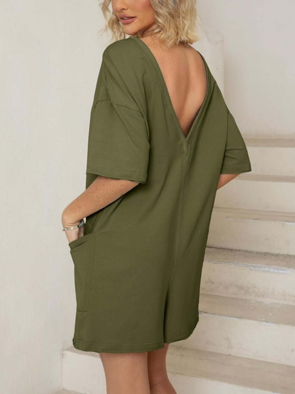 Sophie - Comfortable Oversized Reversible Romper with Pockets