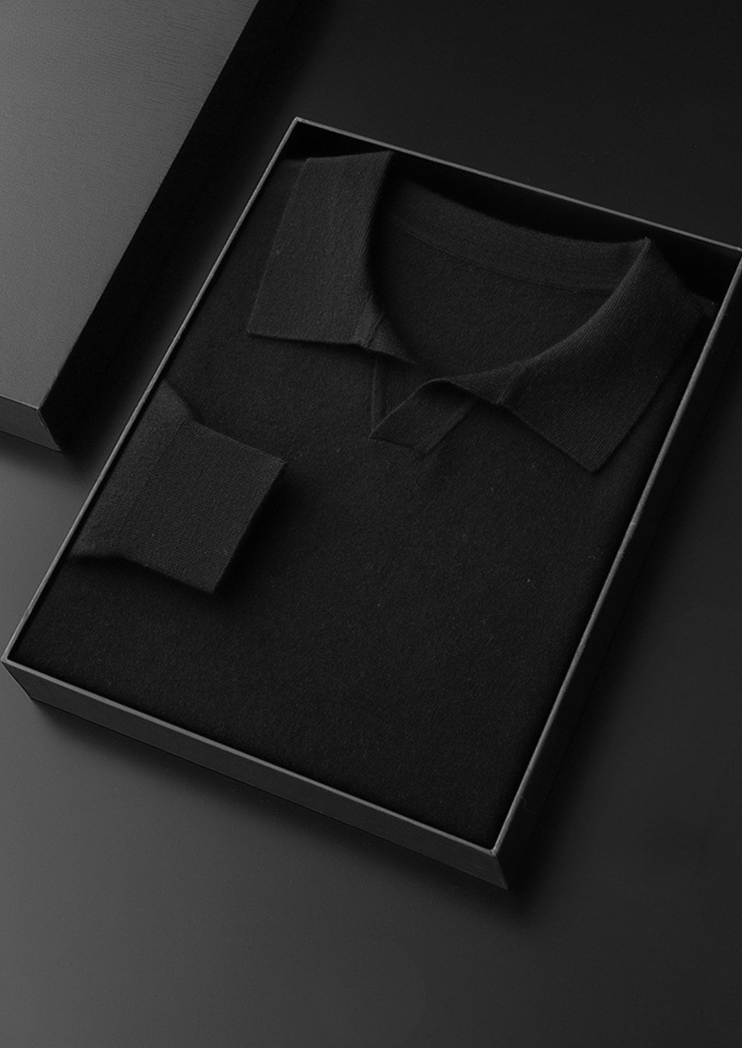 Emma & Rose cashmere buttonless sweater polo — premium knitwear
