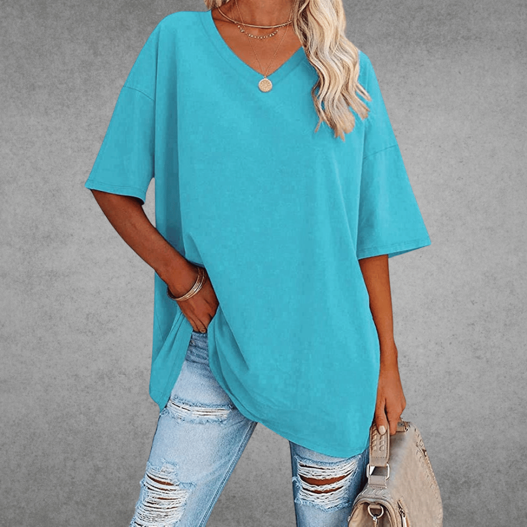 Nikita | Stylish Oversized V-Neck T-shirt