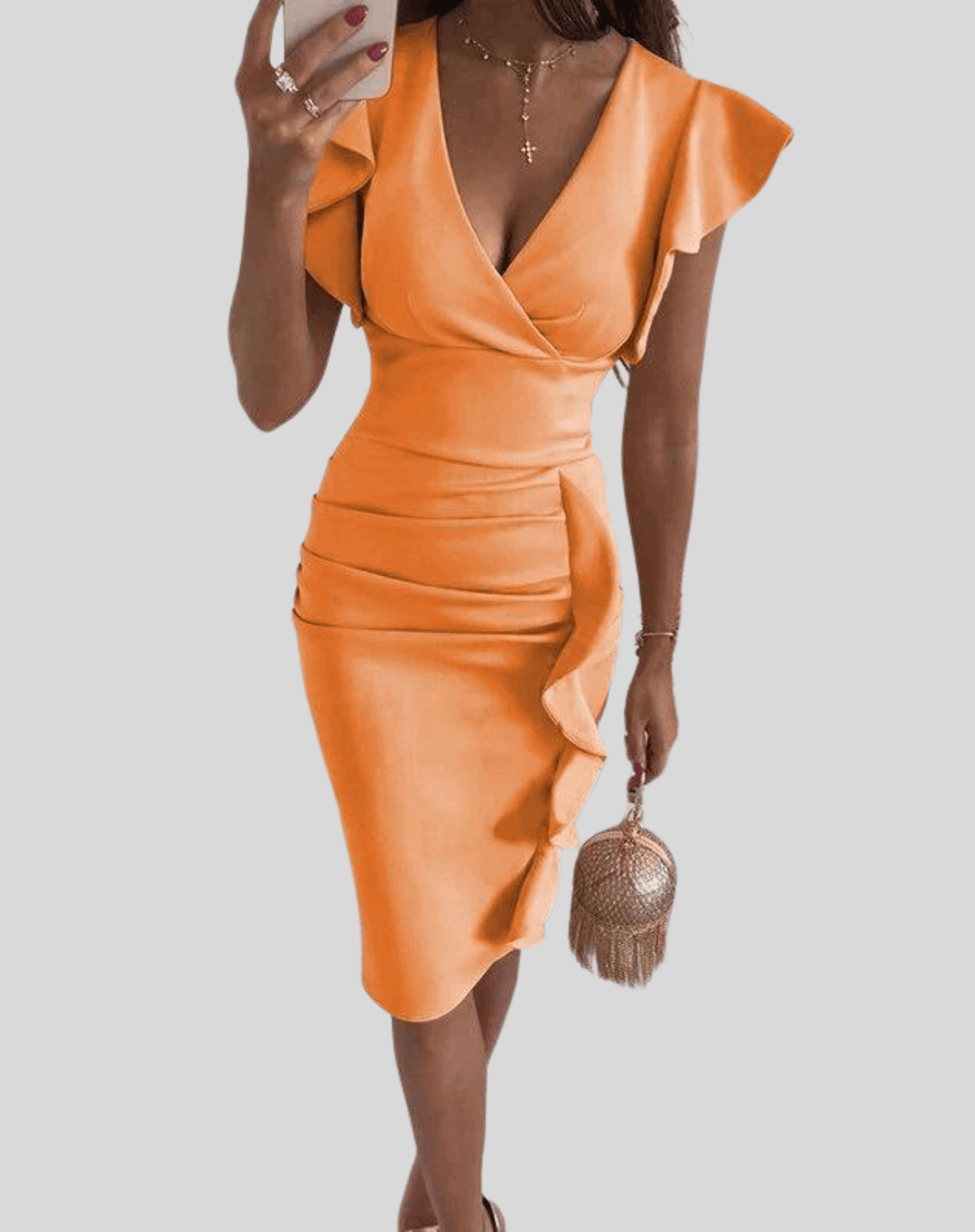 Women's Bodycon Dress with Ruffles