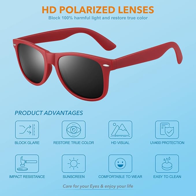 Unisex 80s Retro Polarized Sunglasses for Style & Comfort, view 3 - Elena Harper