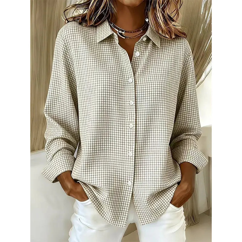Flora - Classic Gingham Button Blouse