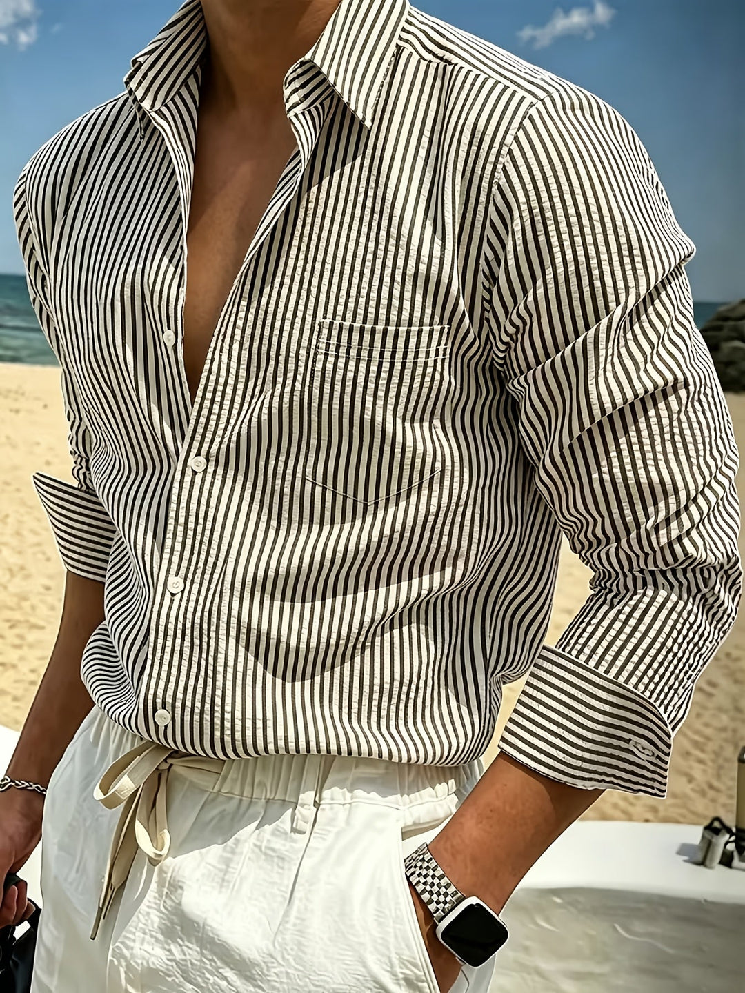 Wes | Men's Striped Long Sleeve Shirt