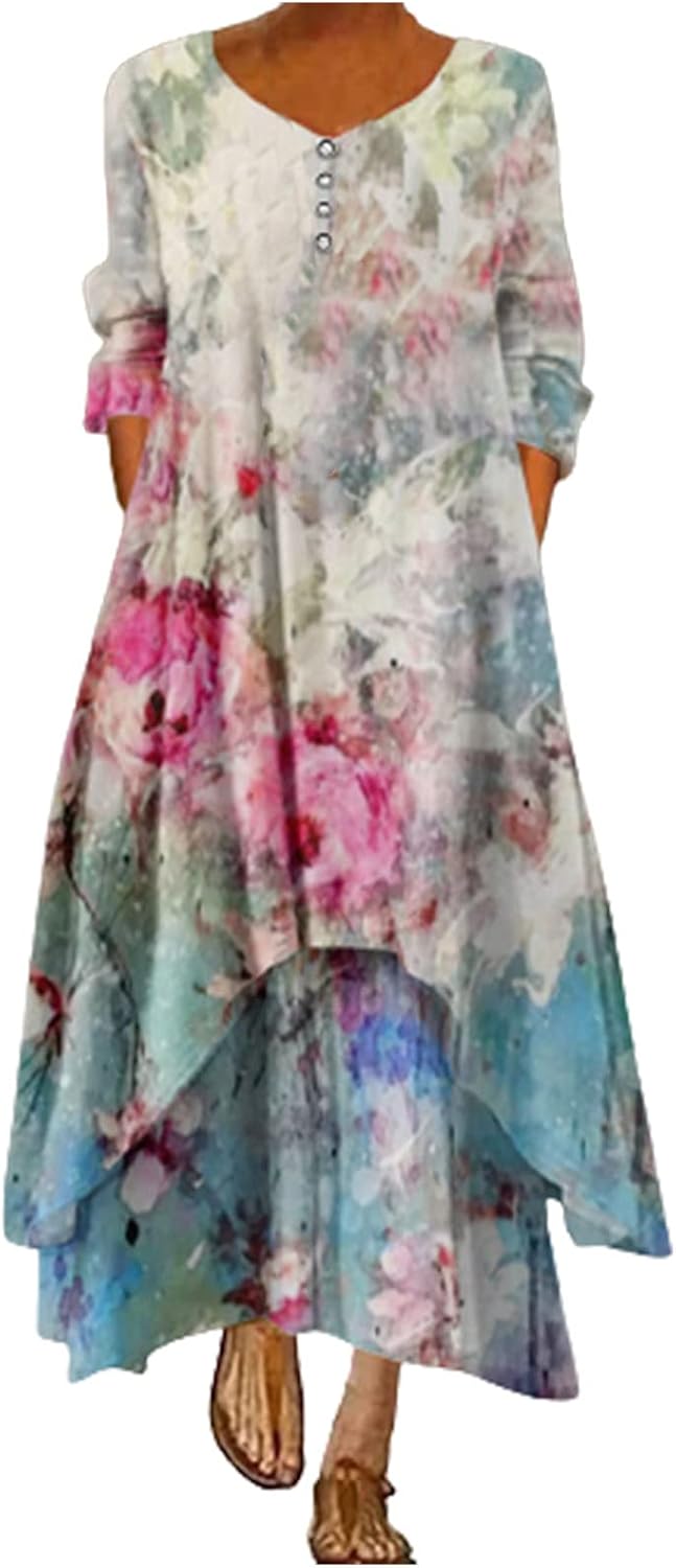 Debbie™  |  Vintage Bohemian Bloemen Jurk Met Zakken
