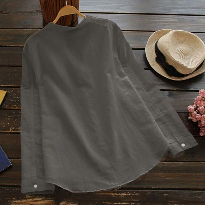 Women's Effortless Long Sleeve Blouse - Versatile & Chic Top