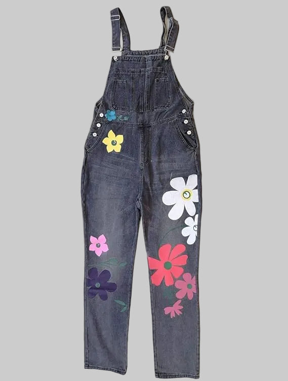 Sleeveless Denim Overall Solévia, view 4 - Elena Harper