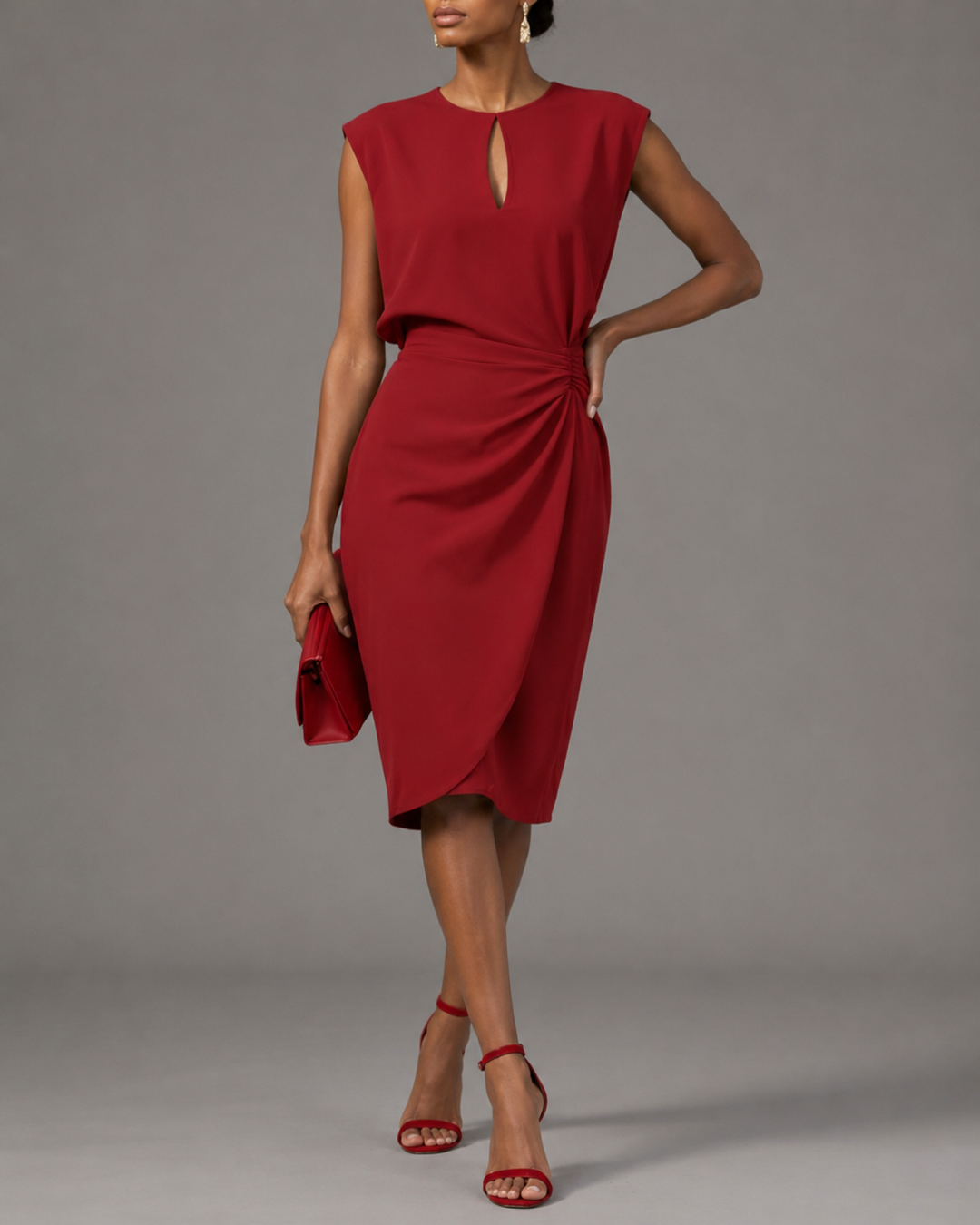 Rochelle™ | Tummy Concealing Draped Midi Dress