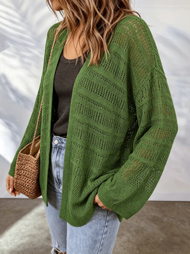 Women's Lightweight Knit Openwork Cardigan