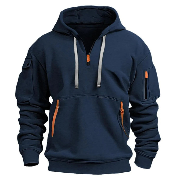 Casual Elegant Half-Zip Hoodie for Men – Comfortable
