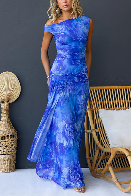 Diana Elegant Printed Maxi Dress, view 6 - Elena Harper