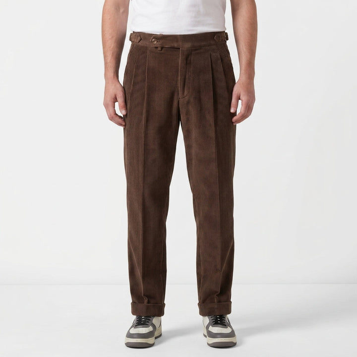 Pleated Corduroy Trousers for Men