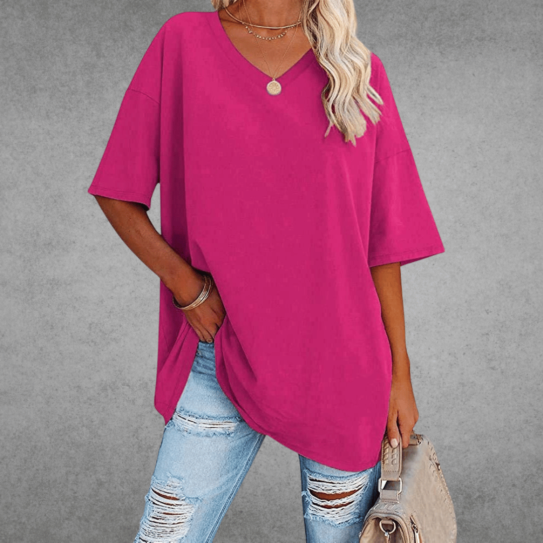 Nikita | Stylish Oversized V-Neck T-shirt