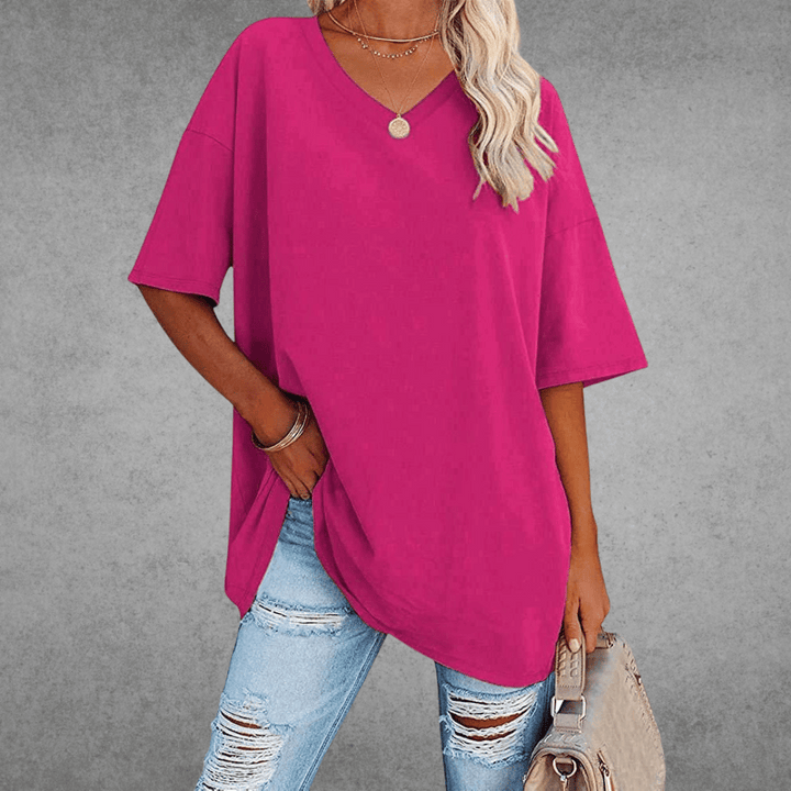 Nikita | Stylish Oversized V-Neck T-shirt