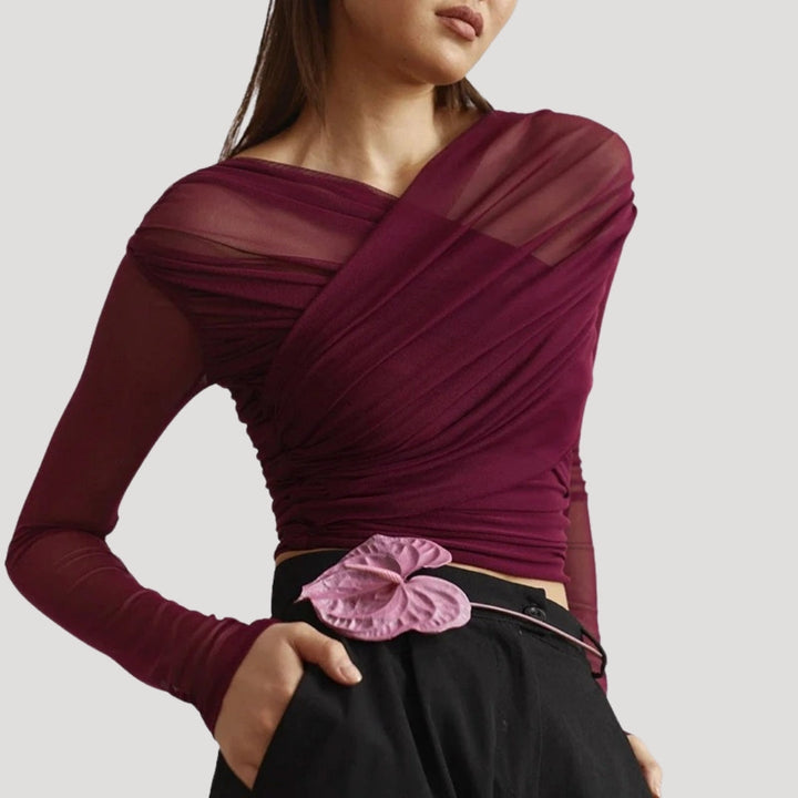 Isona | Women's Long Sleeve Cross Top for Spring
