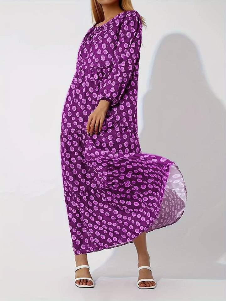 Abisha - Boho maxi dress with loose floral print