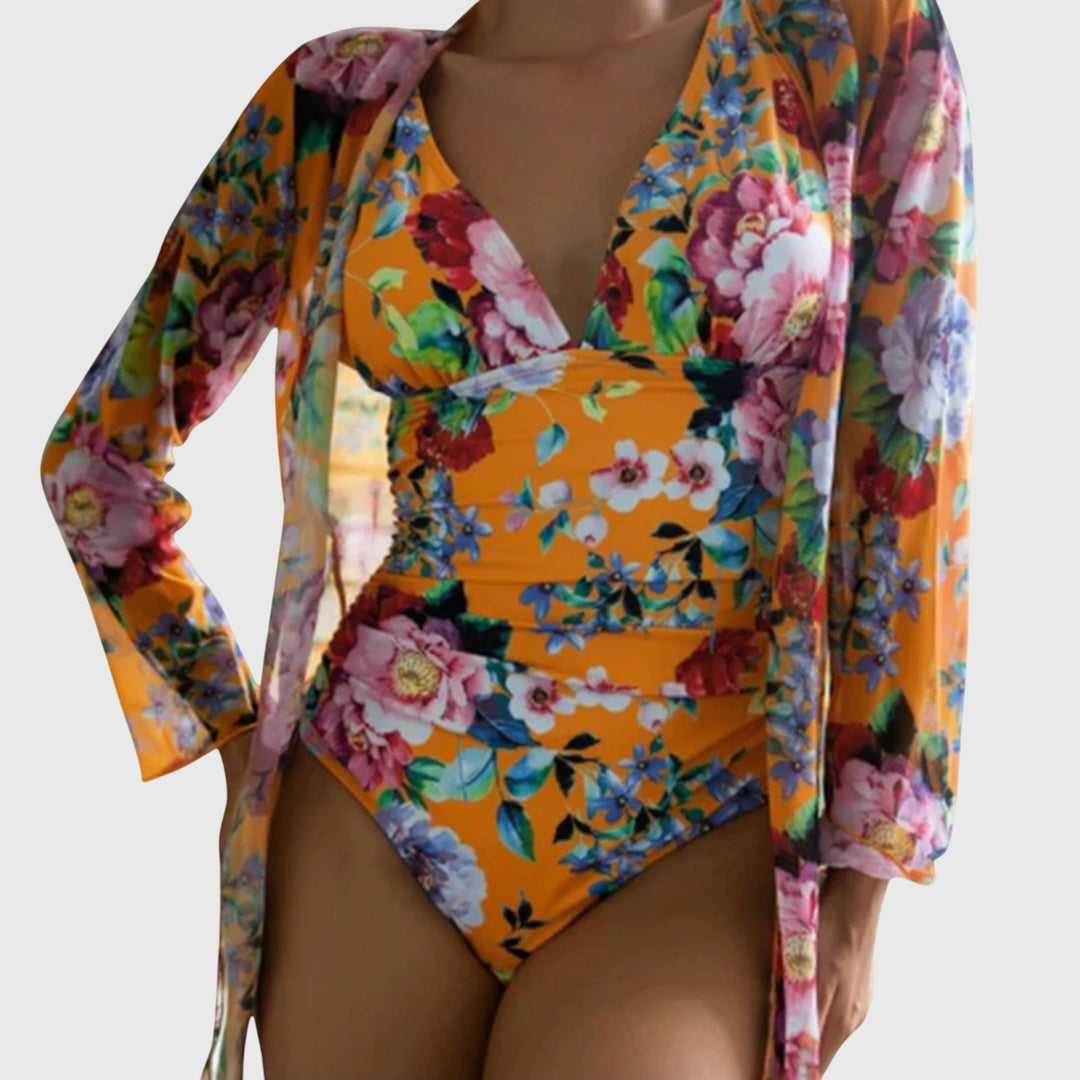 Elegant Floral 3-Piece Women's Swimsuit Set Summer Beach