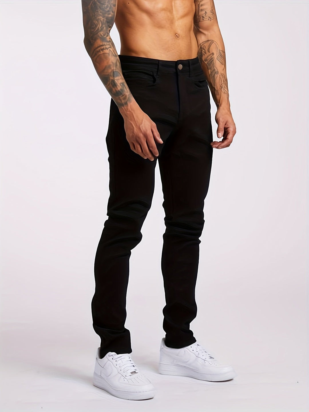 Men's Slim Fit Casual Stretch Jeans, view 3 - Elena Harper
