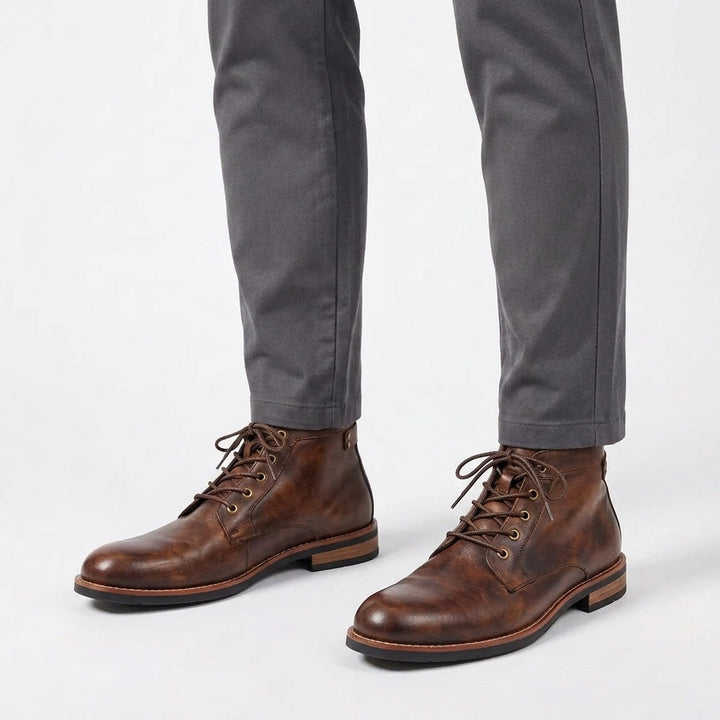 Cushioned Lace-Up Ankle Boots For Men