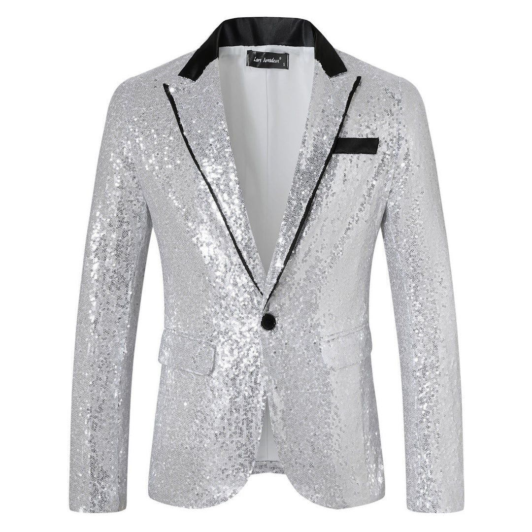 Glitter Jacket with Collar for Men
