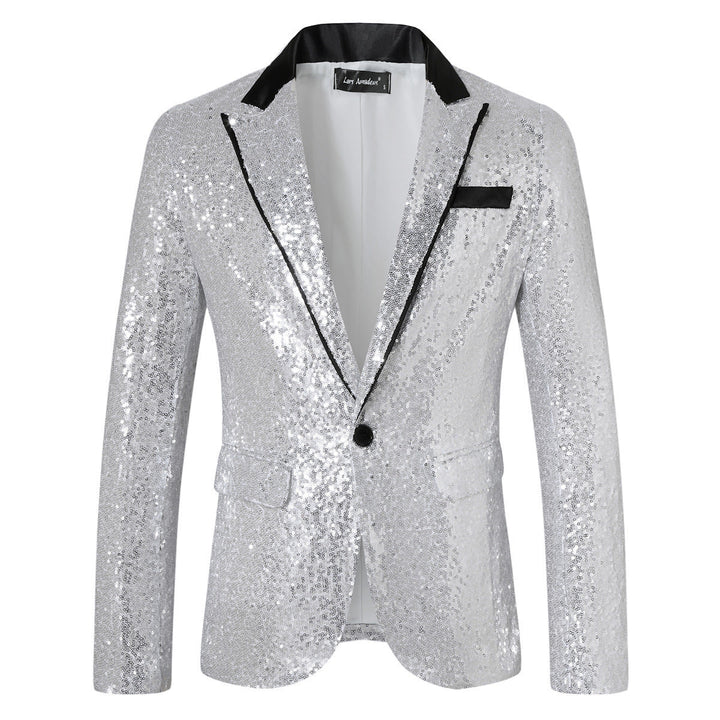 Glitter Jacket with Collar for Men