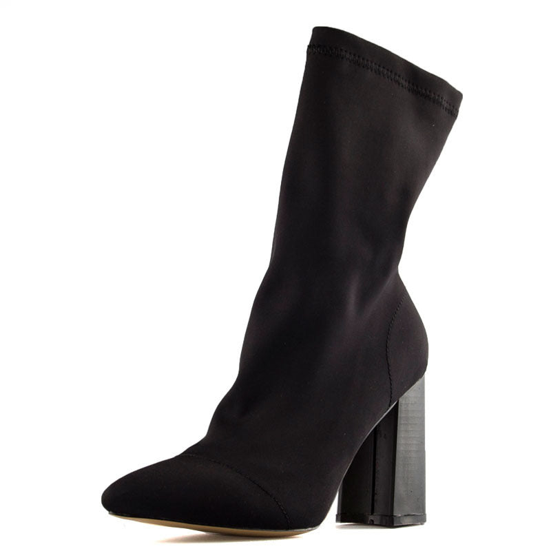 Soauzha - Thick Heeled Wool Boots