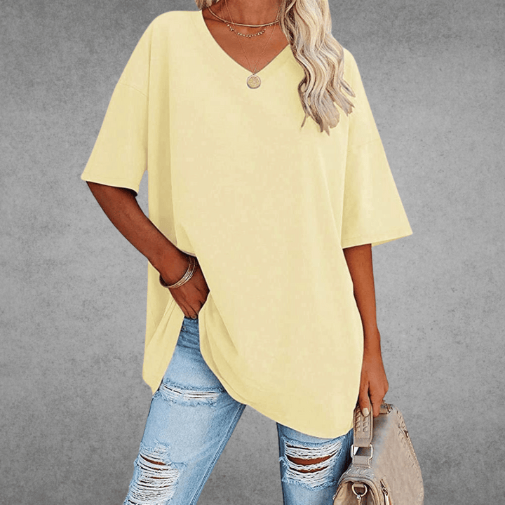 Nikita | Stylish Oversized V-Neck T-shirt