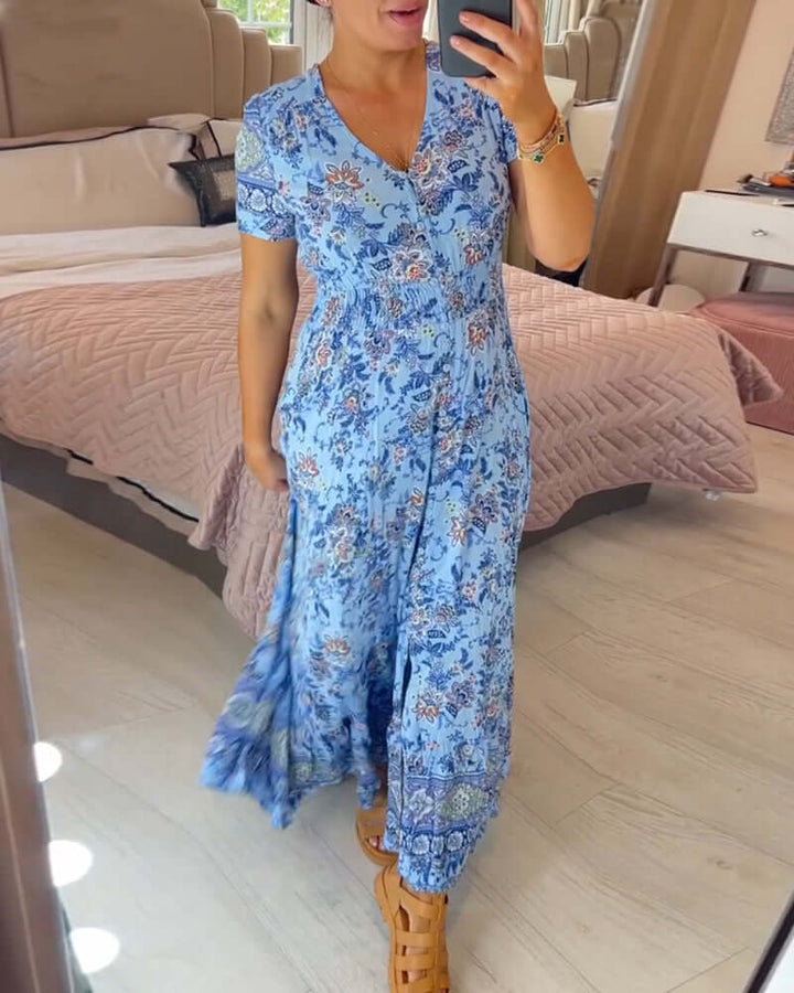Women's Floral Boho Maxi Dress, view 5 - Elena Harper