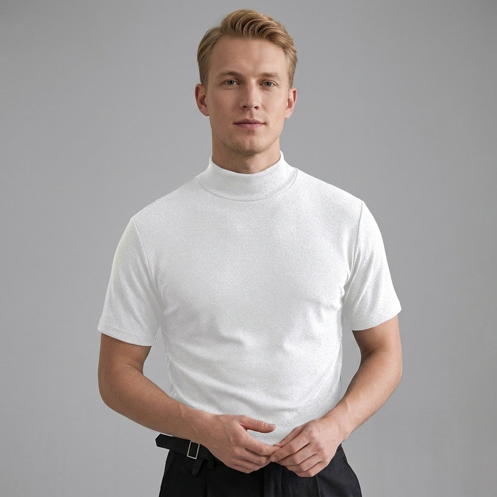 Stretch Crew Neck T Shirt Everyday Casual Top For Men