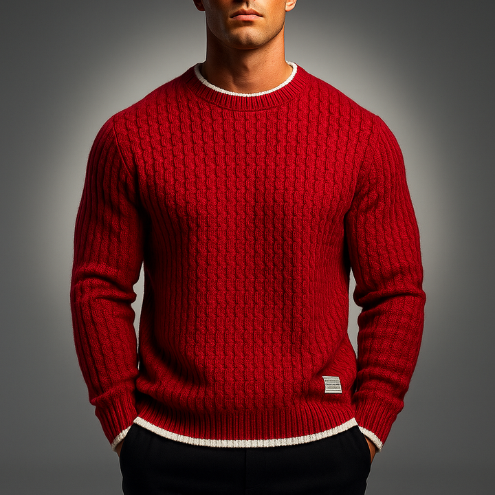 Gabriel | Premium Knitted Sweater Made of Merino Wool with Cable Knit