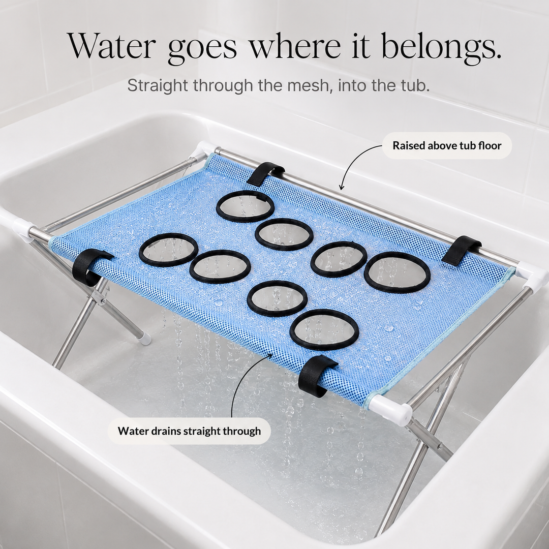 Elevated Anti-Slip Bath Platform for Dogs - Stainless Steel