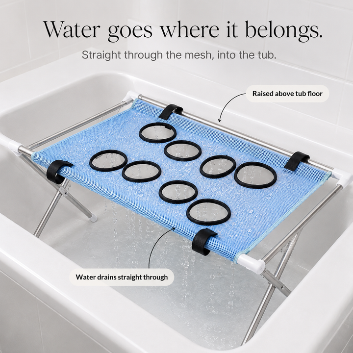 Elevated Anti-Slip Bath Platform for Dogs - Stainless Steel
