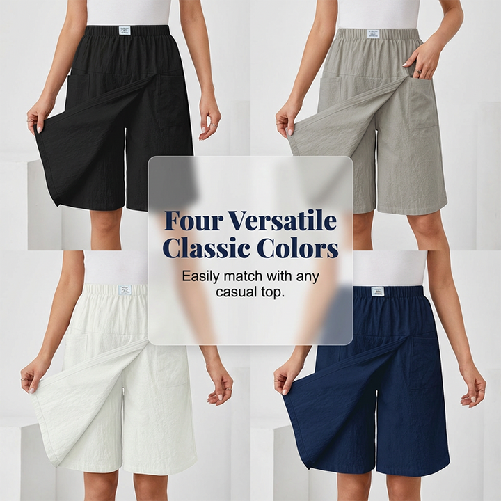 Women's Short Skirt with Elastic Waist, Asymmetrical Cut, Summer, view 10 - Elena Harper
