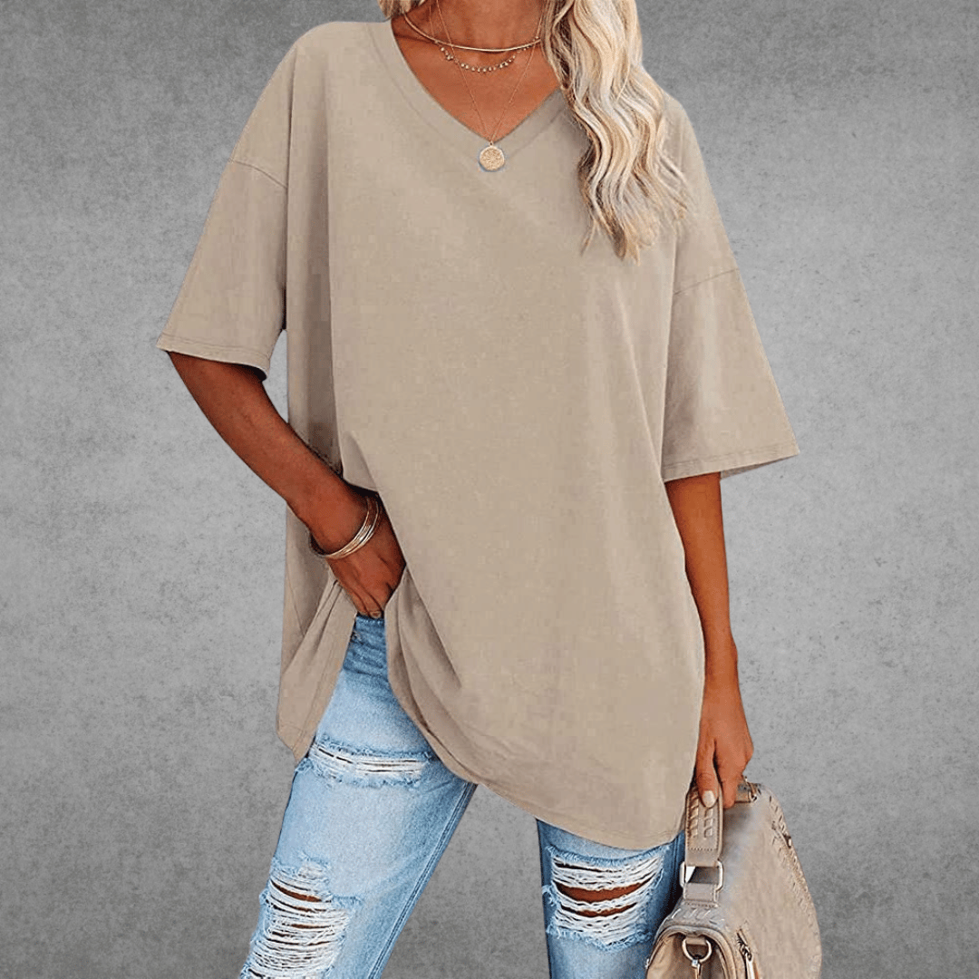 Nikita | Stylish Oversized V-Neck T-shirt