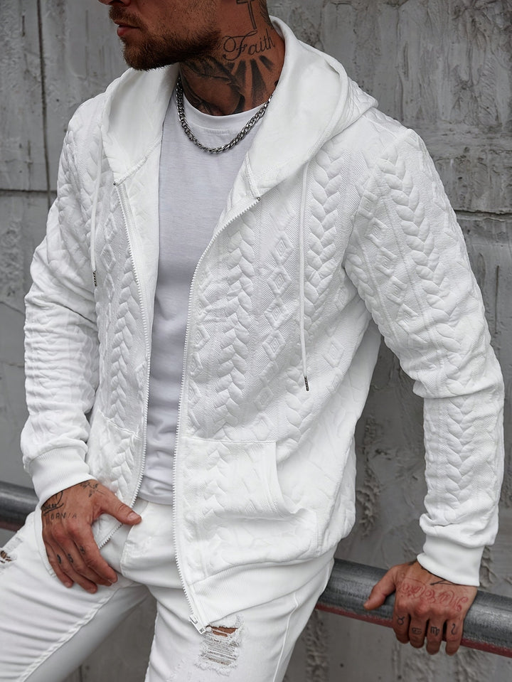 LAURENT MONACO | GEOMETRIC KNIT HOODIE FOR MEN