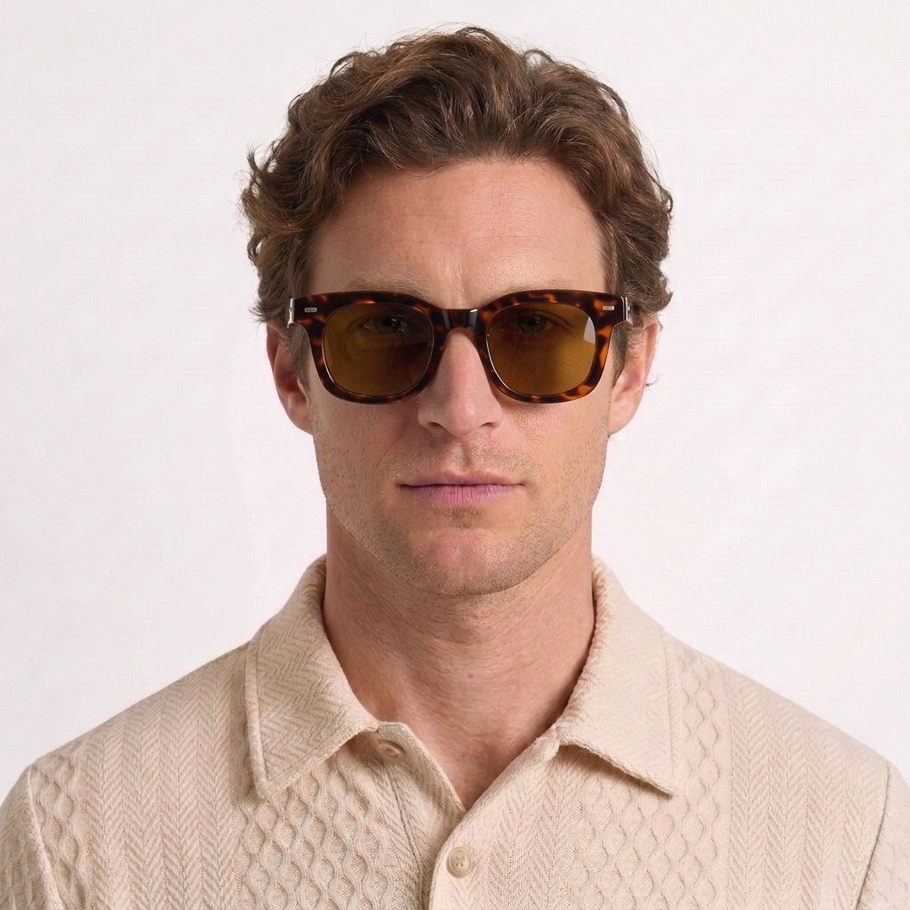 Vintage Square Acetate Sunglasses for Men