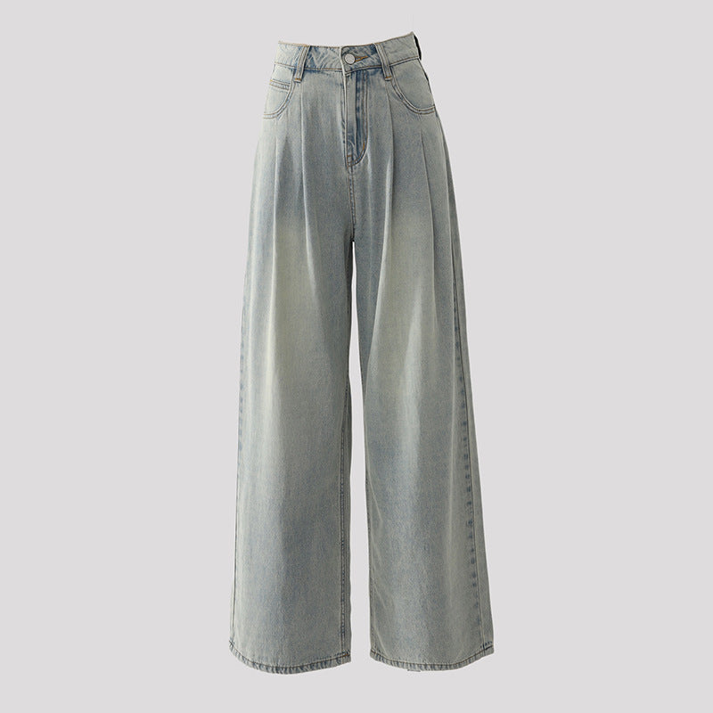 High-Waisted Wide-Leg Women's Jeans with Retro Design