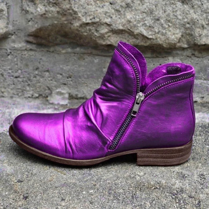 Lianella Supportive Comfort Ankle Boots with Zipper - Elena Harper
