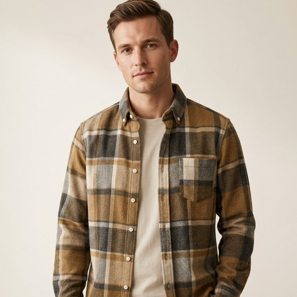 Plaid Flannel Shirt for Men