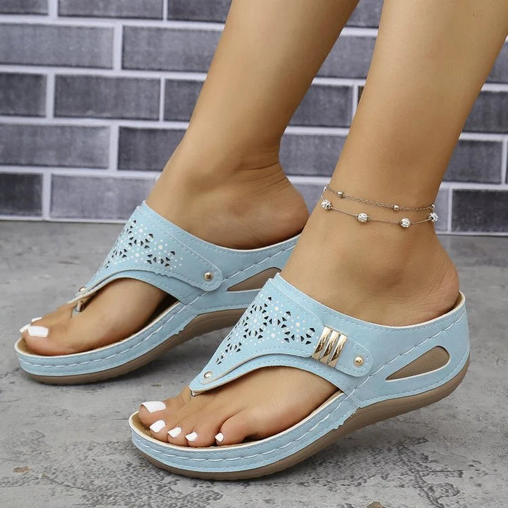Anazza Comfortable Everyday Sandals with Wedge Heel - Elena Harper