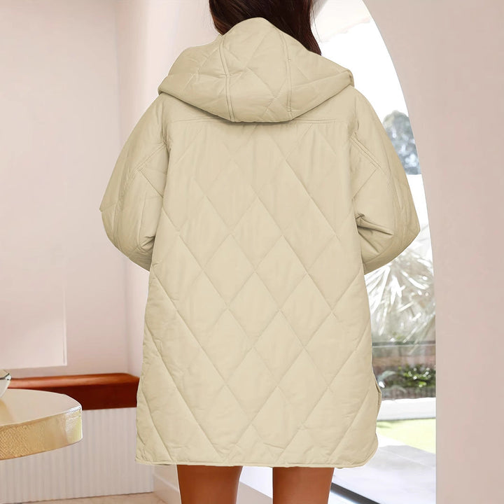 Women's Quilted Effect Jacket with Hood - Yvianne