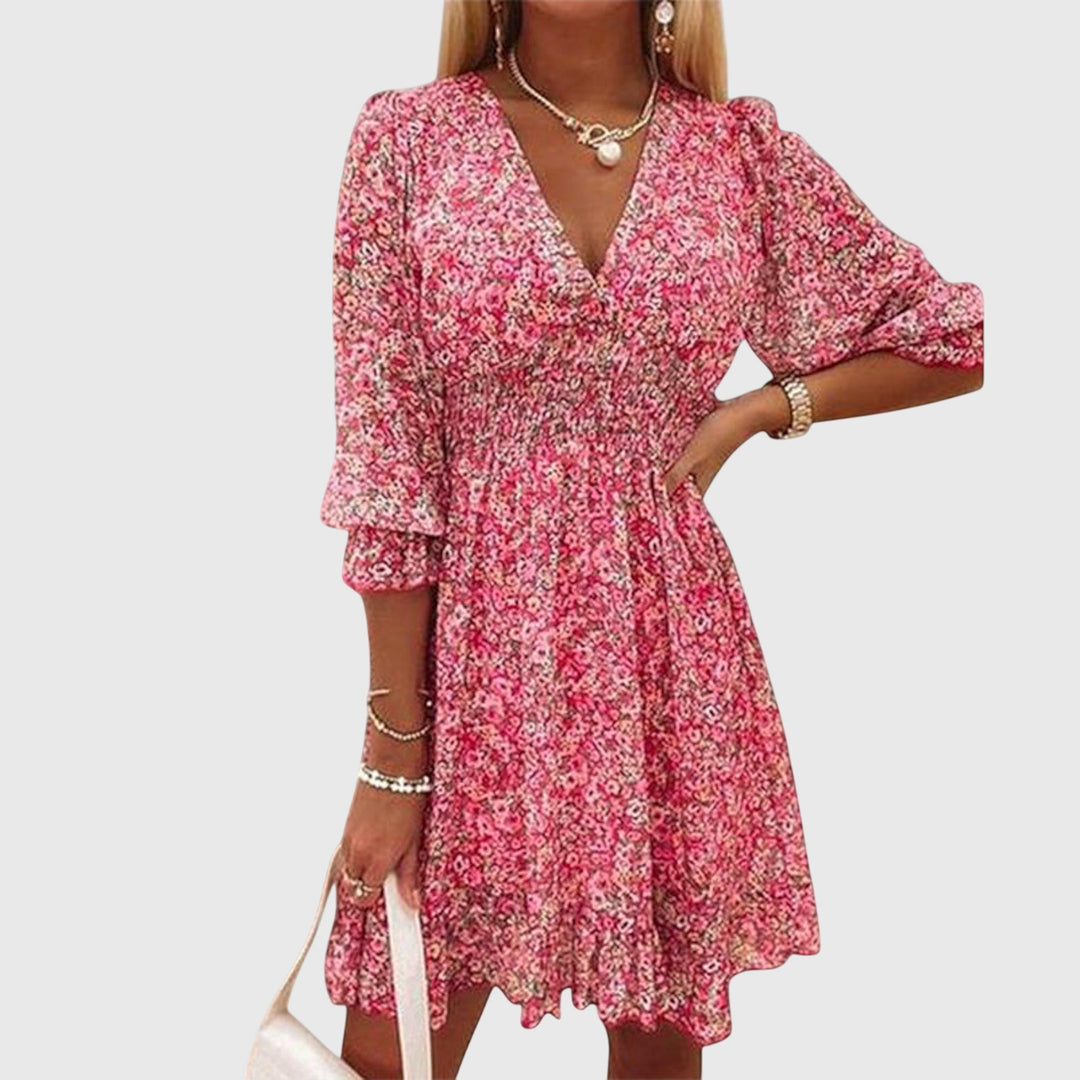 Elisa™  |  Floral Puff Sleeve Dress