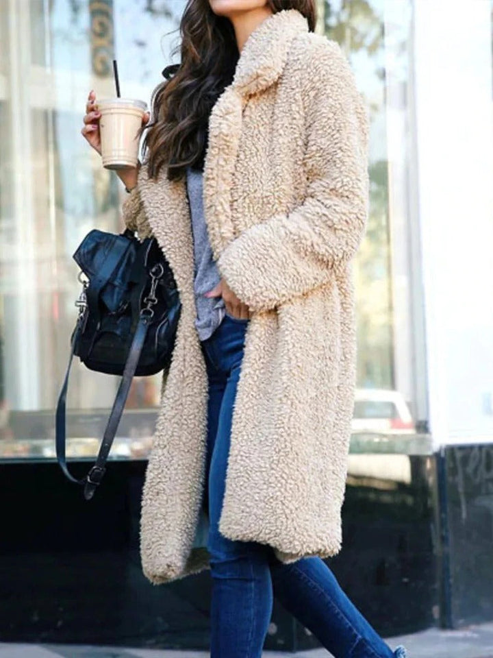 Trendy Long Teddy Coat for Women Isla, view 2 - Elena Harper