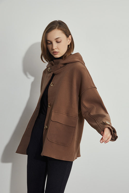 Women's Waterproof Overshirt with Buttons - Practical and Casual