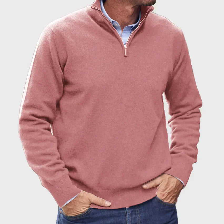 Mitch - Long Sleeve Zip-Up Sweater